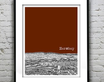 Hershey Pennsylvania Poster Art Skyline Print PA Item T4474