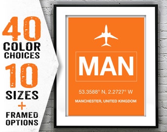 MAN Manchester England International Airport Aviation Poster Art Print Item T2005