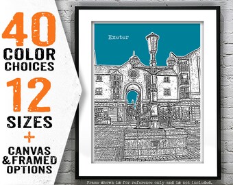 Exeter England Poster Print Art Skyline UK Item T4246