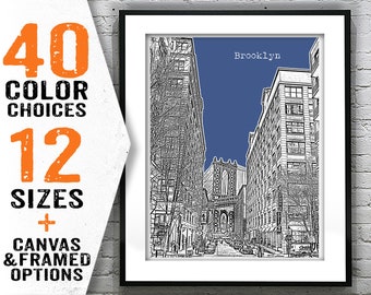 Brooklyn Dumbo Skyline Art Print Poster New York City Item T2995