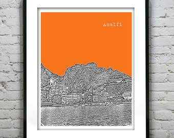 Amalfi Italy City Skyline Poster Art Print Item T5456