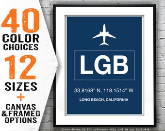 LGB Long Beach Airport Aviation Poster Art Print California Item T4071