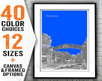 Temecula California Skyline Poster Art Print CA Item T4862