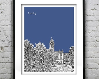 Derby England Skyline Poster Art Print UK Item T3082