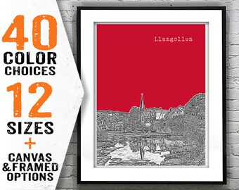 Llangollen Wales Skyline Poster Art Print UK United Kingdom Item T2255