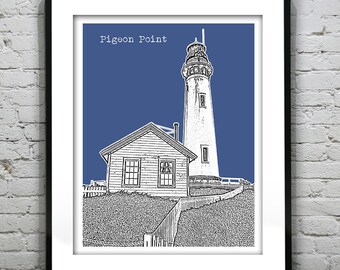 Pigeon Point Skyline Poster Print Art California CA