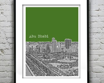 Abu Dhabi Skyline United Arab Emirates Poster Art Print