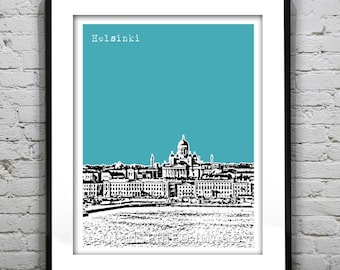 Helsinki Finland Skyline Poster Art Print