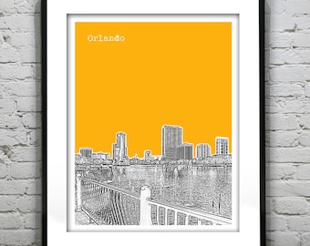 Orlando Skyline Poster Art Print Florida FL Version 2