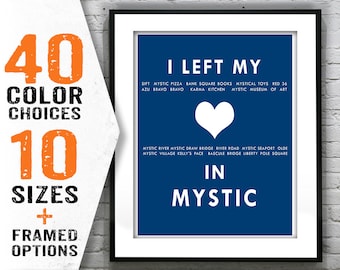 Mystic CT - I Left My Heart In Mystic - Poster Art Print Connecticut