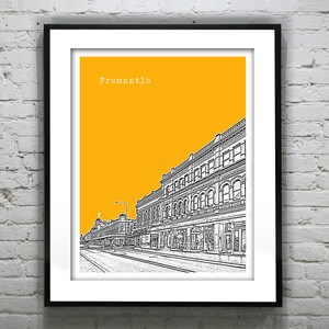 Fremantle Art Skyline Art Poster Print Australia Version 2