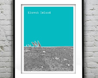 Kiawah Island South Carolina Skyline Poster Art Print SC Item T1080