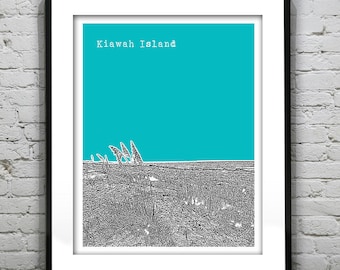 Kiawah Island South Carolina Skyline Poster Art Print SC Item T1080