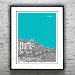 Sete France Skyline Poster Art Print