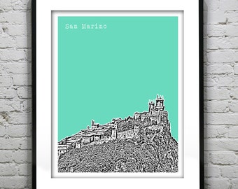 Republic of San Marino Skyline Poster Art Print Italy