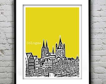 Cologne France Poster Skyline Art Print Europe Item T2616
