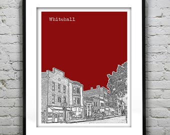 Whitehall Skyline Poster Art Print New York NY Item T1065