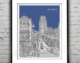 Bristol England Poster Art Print Park Street UK United Kingdom VItem T2529