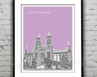 Yellow Springs Ohio Poster Print Art Skyline OH Item T2591