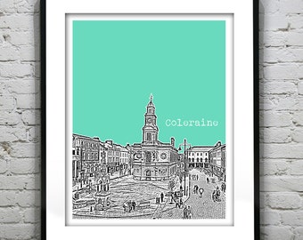 Coleraine Ireland Skyline Poster Art Print Northern Ireland