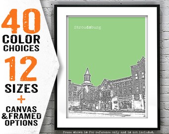 Stroudsburg Pennsylvania Poster Print Art PA Skyline Item T4857
