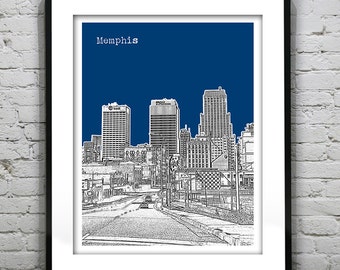 Memphis  Skyline Poster Art Print Tennessee TN Item T2709