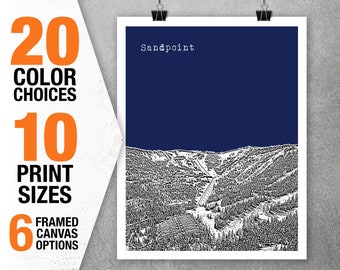 Sandpoint Idaho Poster Art Print ID Schweitzer Ski Skiing Item T5435