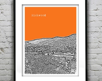 Richwood Skyline Poster Art Print West Virginia WV