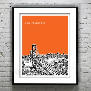 San Francisco Poster Art Skyline Print Bay Bridge Item T1184