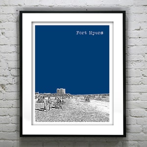 Fort Myers Skyline Poster Art Print Florida FL Item T2478