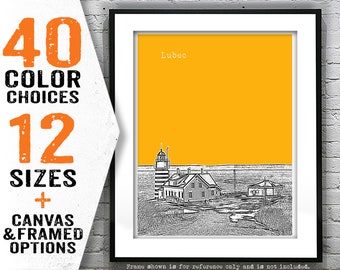 Lubec Skyline Poster Art Print Maine ME Item T4085
