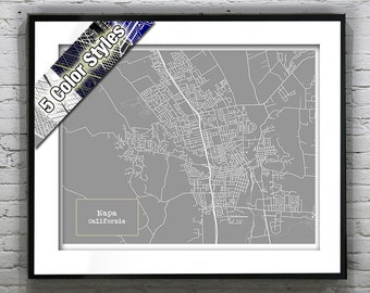 Napa California Blueprint Map Poster Art Print Several Sizes Available