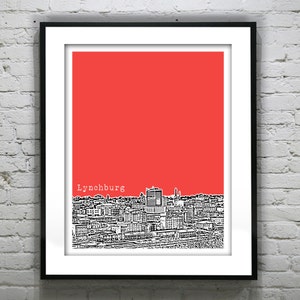 Lynchburg Virginia Poster Art City Skyline Print VA