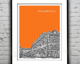 Gainesville Skyline Poster Art Print Florida FL Version 1