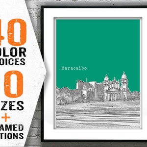 Maracaibo Venezuela Poster Print Skyline Art Item T2042