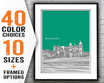 Maracaibo Venezuela Poster Print Skyline Art Item T2042