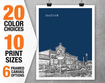 Sanford Florida Skyline Poster Art Print FL Item T5502