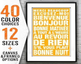 French Phrases Subway Wall Poster Art Print Decor Grunge Item T2917