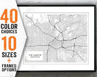 Los Angeles Calfornia Blueprint Map Poster Art Print Several Sizes Available Item T2693