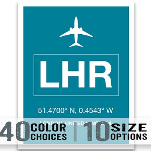 LHR Heathrow London International Airport Aviation Poster Art Print Item T1991 画像 2