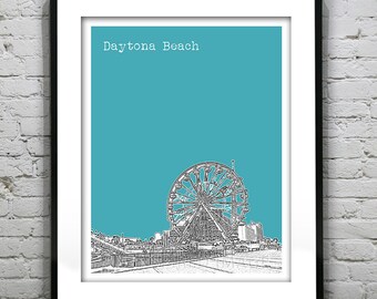 Daytona Beach Skyline Poster Art Print Florida Item T4370