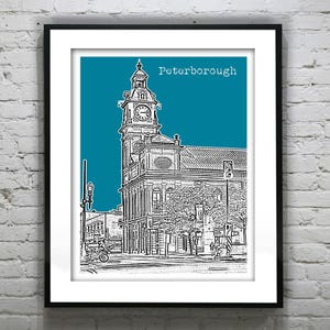 Peterborough Poster Print City Skyline Canada Art Print Ontario Version 1