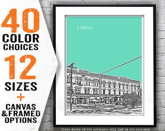 Lisbon Poster Art Print City Skyline New Hampshire NH Item T4739