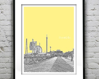 Seaside New Jersey Skyline Poster Art Print Jersey Shore NJ Item T4461