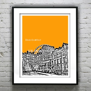 Manchester England Poster  Art Print UK United Kingdom Item T2445