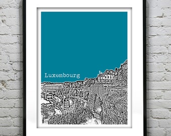 Luxembourg City Skyline Poster Art Print Europe