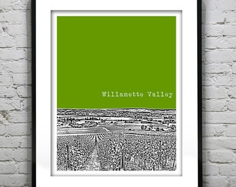 Willamette Valley Oregon Poster Art City Skyline Print OR Item T4442