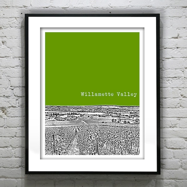 Willamette Valley Oregon Poster Art City Skyline Print OR Item T4442