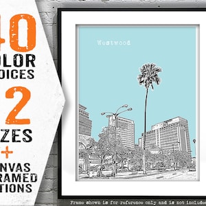Westwood California Skyline Poster Print Art California CA Item T4023