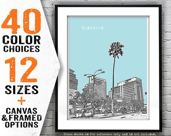 Westwood California Skyline Poster Print Art California CA Item T4023
